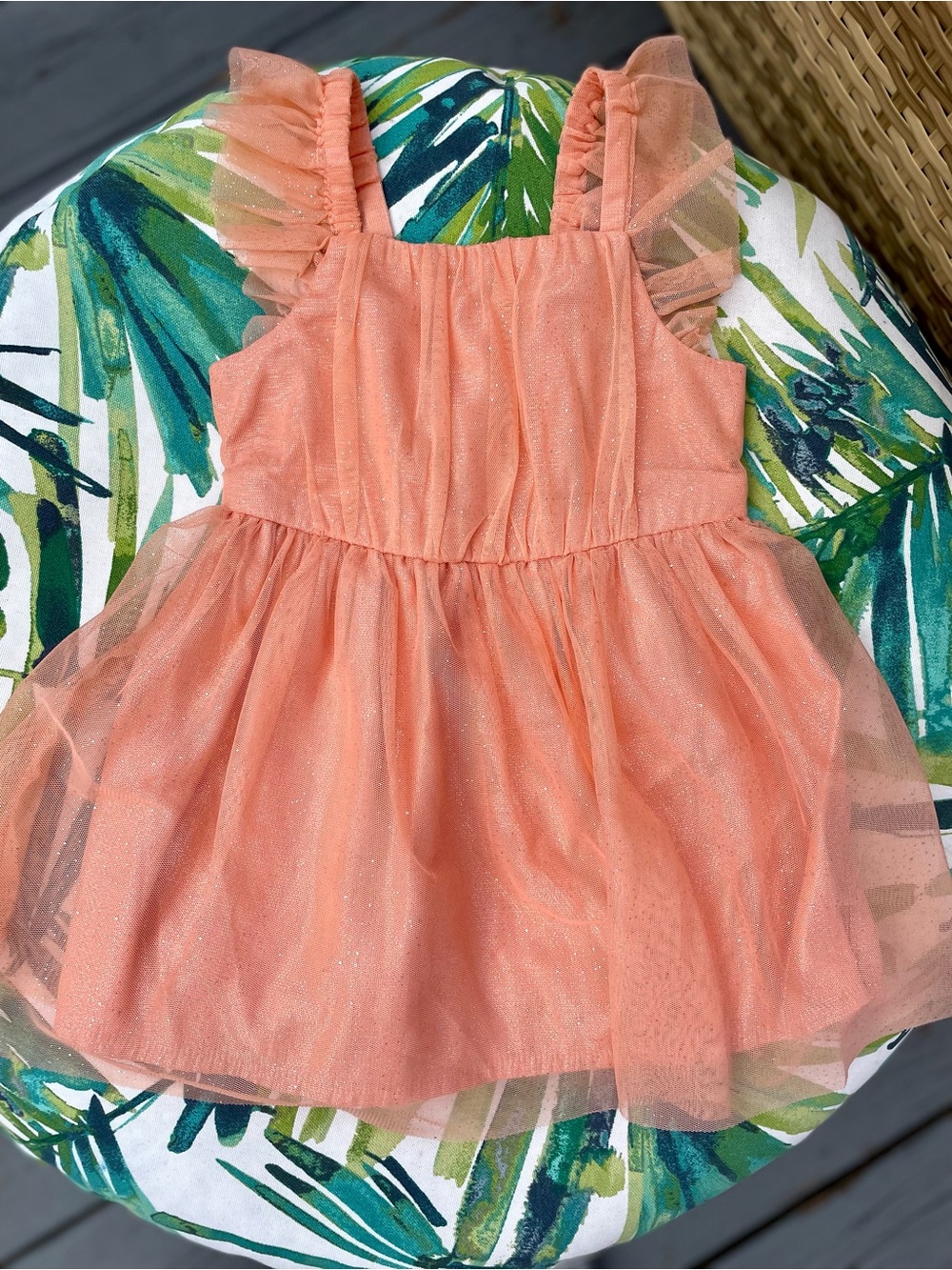 Cat & Jack Peach Ruffle Strap Dress